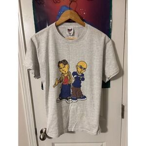 TNT y2k Street Style Graphic Tee Kids Youth Ash Grey Cartoon Characters Size XL